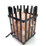 Himalayan Salt Lamp With Metal Frame