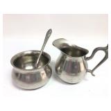 Woodbury Pewterers Sugar Bowl And Creamer Set
