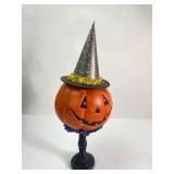 16ï¿½ï¿½ Pumpkin With Witch Hat On Stand
