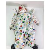 22ï¿½ï¿½ Polka Dot Clown Doll With Ceramic Head