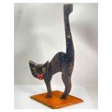 Vintage 23ï¿½ï¿½ Tall Wooden Cat Sculpture