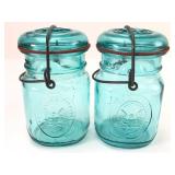 Vtg Ball US Bicentennial Blue Glass Canning Jars