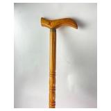 Wooden Walking Cane With Carved Details
