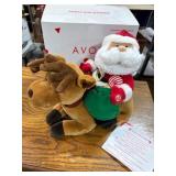 Avon Santa And Dasher Plush With Box