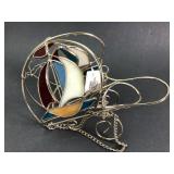 Stained Glass Sailboat Wine Holder
