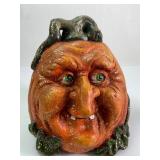 Hand-Painted Pumpkin Figurine With Glitter