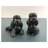Black Ceramic Poodle Figurines