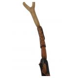 Hand-Carved Wooden Walking Stick From Haiti