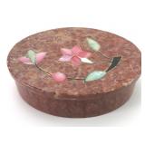 Stone Trinket Box With Mother Of Pearl Inlay