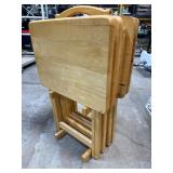Wood Folding TV Trays With Stand