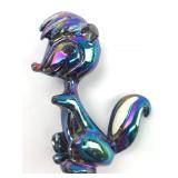 Vtg Iridescent Metal Skunk Pin