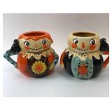Scarecrow-Themed Ceramic Mugs