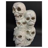 Ceramic Skull Cluster Sculpture 14 Inches Tall