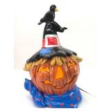 Vtg Light-Up Pumpkin Scarecrow Decor