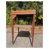 Wooden Side Table With Scalloped Edges