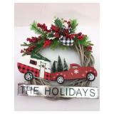 Gerson Holiday Wreath With Truck And Camper