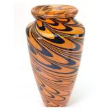 Hand Blown Feather Twist Art Glass Vase