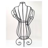 Black Metal Wire Dress Form Sculpture