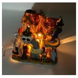 Halloween-Themed Ceramic Light-Up House