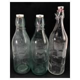 Vintage Glass Milk Bottles With Swing Tops