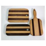 Three Striped Wooden Cutting Boards