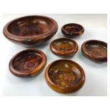 Hand-Carved Wooden Bowl Set With Pineapple Design