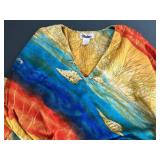 Winlar Colorful V-Neck Polyester Dress