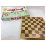 Monopoly Game And Wooden Chess Board Set