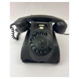 Vtg Black Rotary Dial Telephone Made In Holland