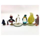 Seven Hand-Blown Glass Penguin Figurines