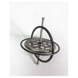 Vintage Metal Gyroscope Toy With Wire Frame