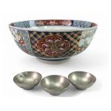 A Japanese Imari Porcelain Bowl with Arita Mark an