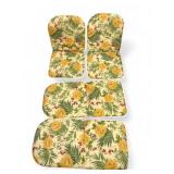Reversible Floral And Striped Chair Cushions