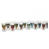 Vtg Indiana Glass 12 Days Of Christmas Tumblers Se