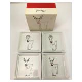BIA Set Of 4 Porcelain Reindeer Coasters