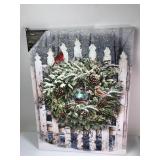 Radiance Flickering Light Canvas With Wreath