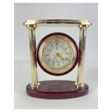 PS Quartz Desk Clock With Gold-Plated Columns