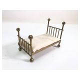 Miniature Brass Bed With Fabric Mattress