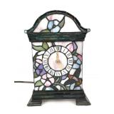 Tiffany-Style Stained Glass Clock Lamp