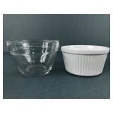 Pampered Chef Glass Bowl And Ceramic Ramekin