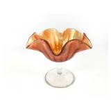 Carnival Glass Pedestal Compote Bowl