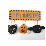 Happy Haunting Wooden Hanging Sign