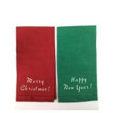 Vintage Holiday Tea Towels Merry Christmas