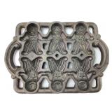 Vtg John Wright Cast Iron Gingerbread Man Mold