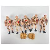 Five Military Action Figures With Accessories