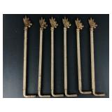 6 Painted Iron Decorative Rods