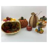 Seasonal Fall Pumpkin Decor With Scarecrow