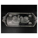 Mikasa Walther Crystal Frosted Swan Tray