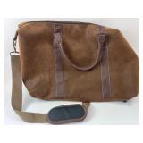 Brown Faux Leather Travel Bag