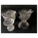 EAPG Creamer, Sugar Bowl, And Vase Set